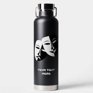 Botella De Agua Tragedia con mascarilla de teatro Personalizado bl