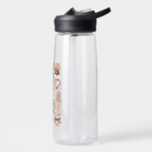 Botella de agua transparente con tablero de estado