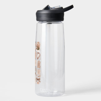 Botella de agua transparente con tablero de estado