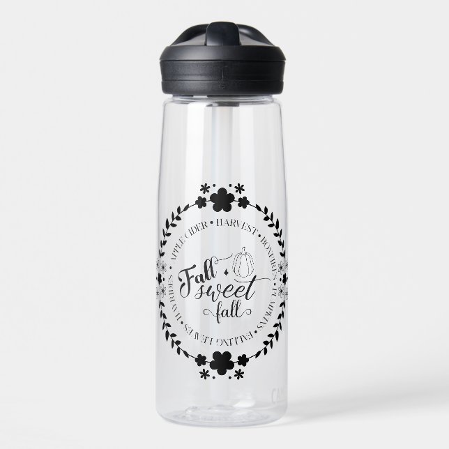 Botella de agua transparente de los Vibes de otoño (Delante)