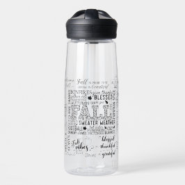 Botella de agua transparente otoño