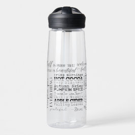 Botella de agua transparente otoño vibra