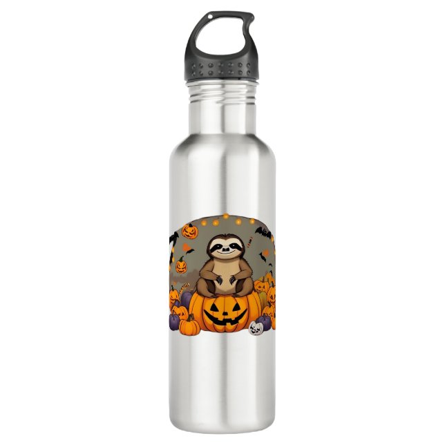 Botella De Agua Traslado clásico de esloth-o-ween (Anverso)