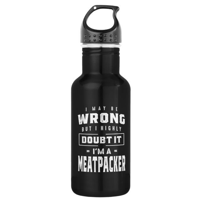 Botella De Agua Trayectoria De Carne De Carne De Trabajo Tee Gift  (Anverso)