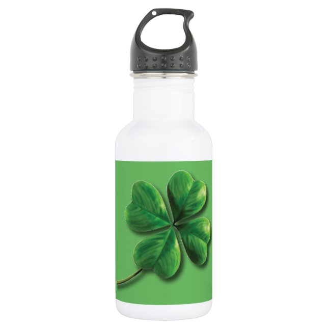 Botella De Agua Trébol de Irlanda Verde Moderno (Anverso)