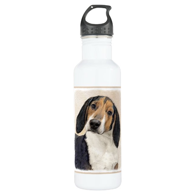 Botella De Agua Treeing Walker Coonhound Painting - Arte original (Anverso)