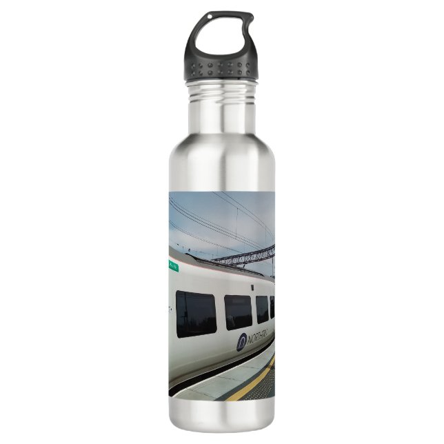Botella De Agua Tren azul y blanco (Anverso)