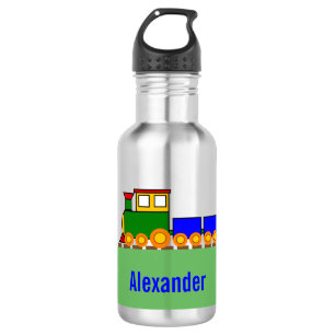 Botella De Agua Tren colorido de nombre de niño pequeño