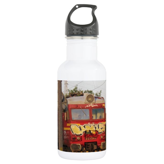 Botella De Agua Tren cubierto de grafitis (Anverso)