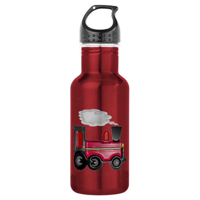 Botella De Agua Tren rojo cerezo 3D (Anverso)