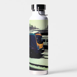 Botella De Agua Tren turquesa y amarillo
