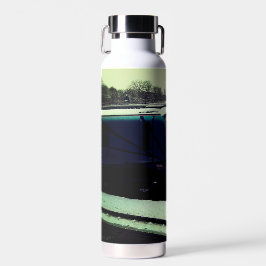 Botella De Agua Tren turquesa y amarillo