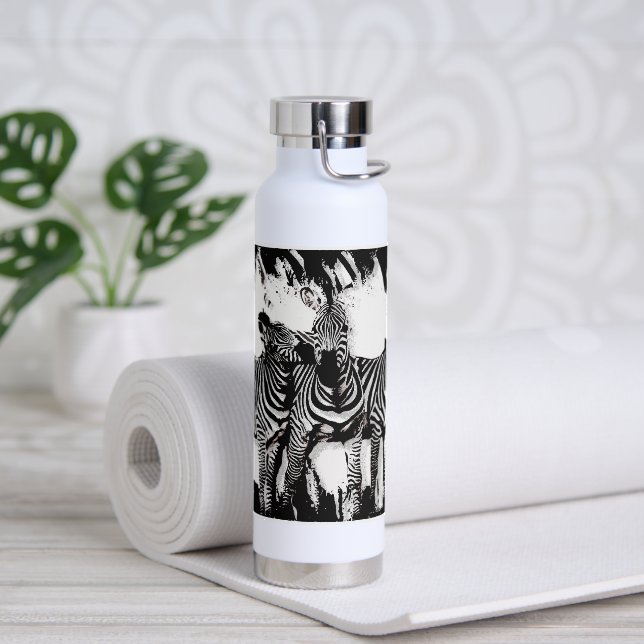Botella De Agua Tres Cebras Pintando (Yoga)