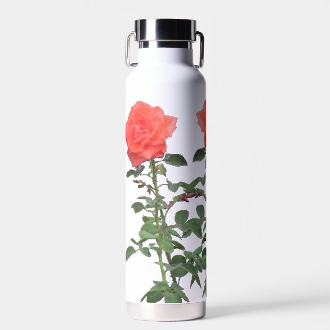 Botella de agua - Tres rosas rosadas (Delantero)
