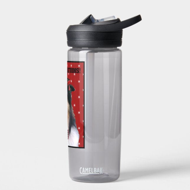 Botella De Agua Tri Collie con gorro de graduación (Izquierdo)