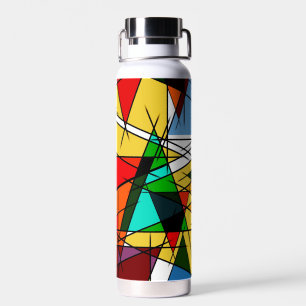 Botella De Agua Triángulo moderno geométrico colorido