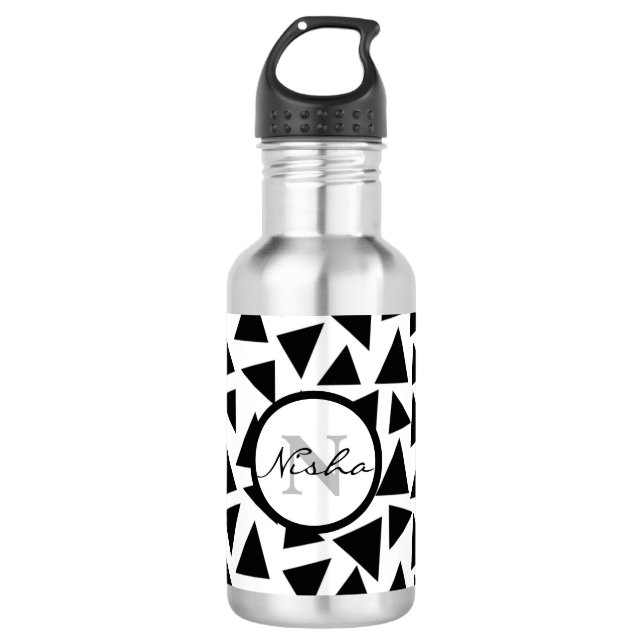 Botella De Agua Triángulo negro monograma (Anverso)