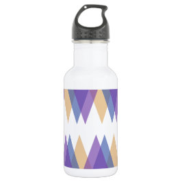 Botella De Agua Triángulos morados, azules y amarillos