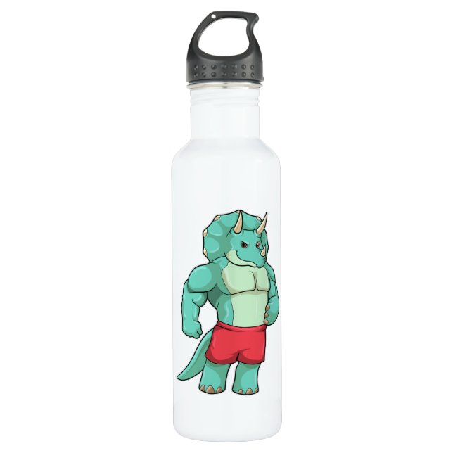 Botella De Agua Triceratops como culturista en Bodybuilding (Anverso)