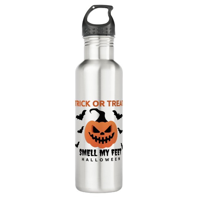Botella De Agua Trick o tratar Halloween Pumpkin Funny (Anverso)
