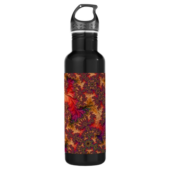 Botella De Agua Trippy Brillo Brillo brillante Ramificación Resume (Anverso)