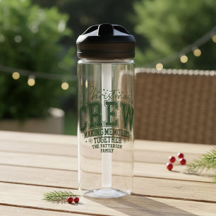 Botella De Agua Tripulación de Navidad Nombre Personalizado Famili