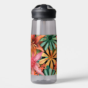 Botella De Agua tropical/hawaiano/floral/floral