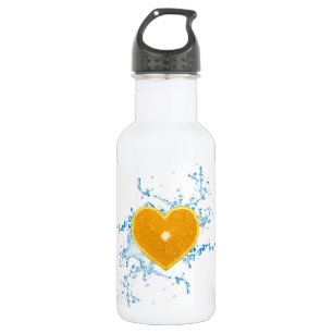 Botella De Agua Trozo de Naranja en forma de corazón