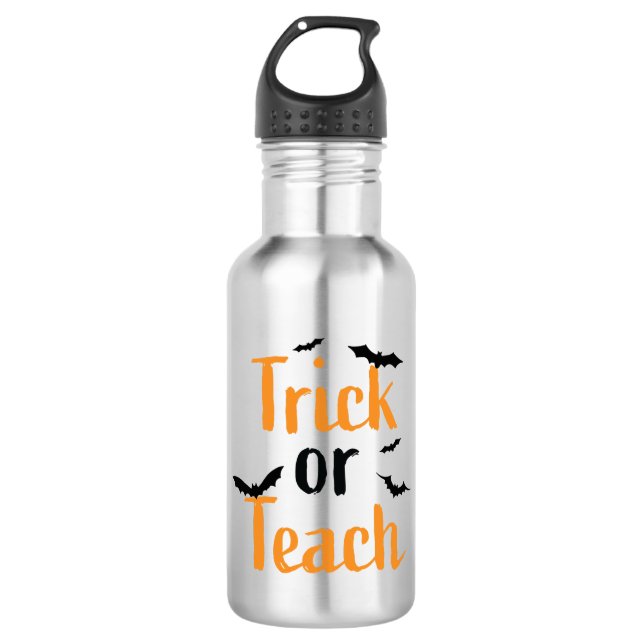 Botella De Agua Truco o enseñanza - Diseño de Halloween (Anverso)