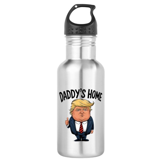 Botella De Agua Trump Papá está en casa  (Anverso)