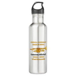 Botella De Agua Trumpet Player High School Band Gold Personalizado