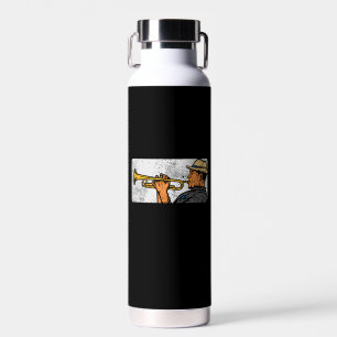 Botella De Agua Trumpet Player Retro Trumpet Jazz Music