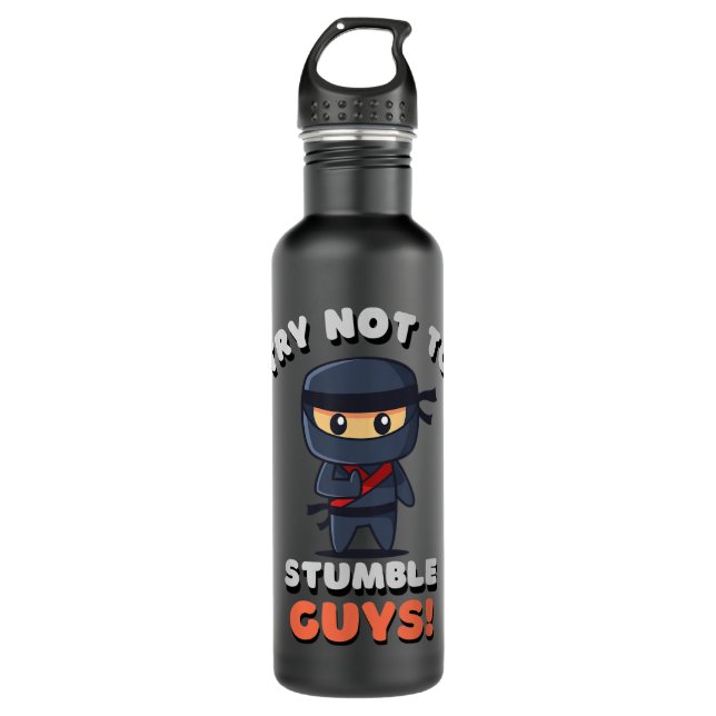 Botella De Agua Try Not To Stumble Guys Ninja Clan Intenta no Trop (Anverso)