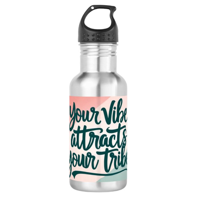 Botella De Agua Tu Vibra Atrae a Tu Tribu (Anverso)