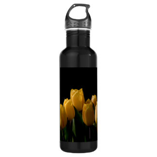 Botella De Agua Tulipanes amarillos elegantes