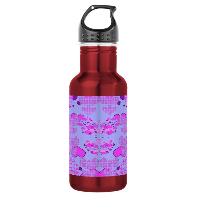 Botella De Agua Tulipanes de Corazones (Anverso)