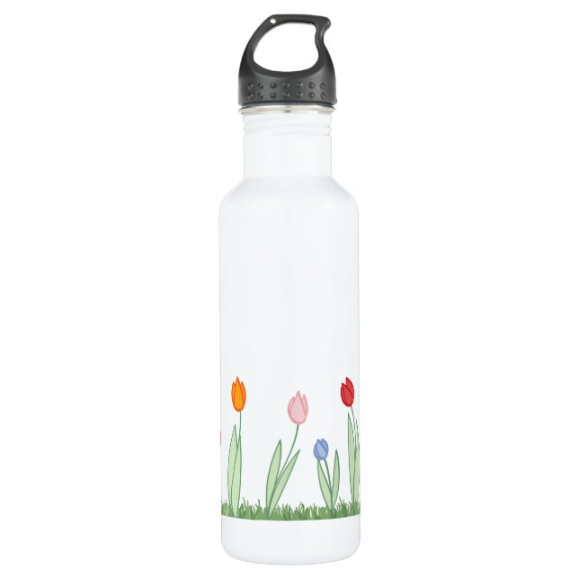 Botella De Agua Tulipanes de la primavera (Anverso)