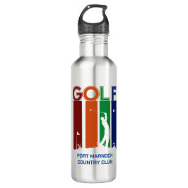 Botella De Agua Tumbler personalizado de temática golf - Nombre y 