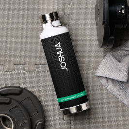 Botella De Agua Tumbler térmico con nombre moderno negro personali