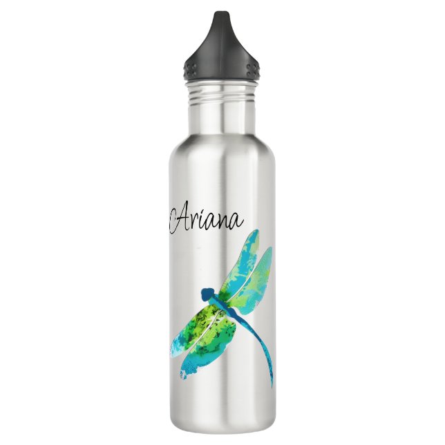 Botella De Agua Tumblor de libélula personalizada (Izquierda)