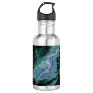 Botella De Agua Turbulencia azul Pour Acrílico Resumen de arte