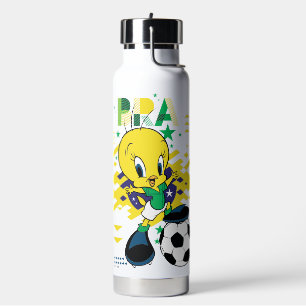 Botella De Agua TWEETY™ Equipo Brasil Gráfico de Fútbol