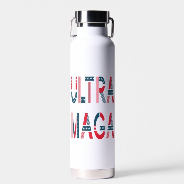 Botella De Agua Ultra MAGA Trump Patriótico Republicano Conservado (Delantero)