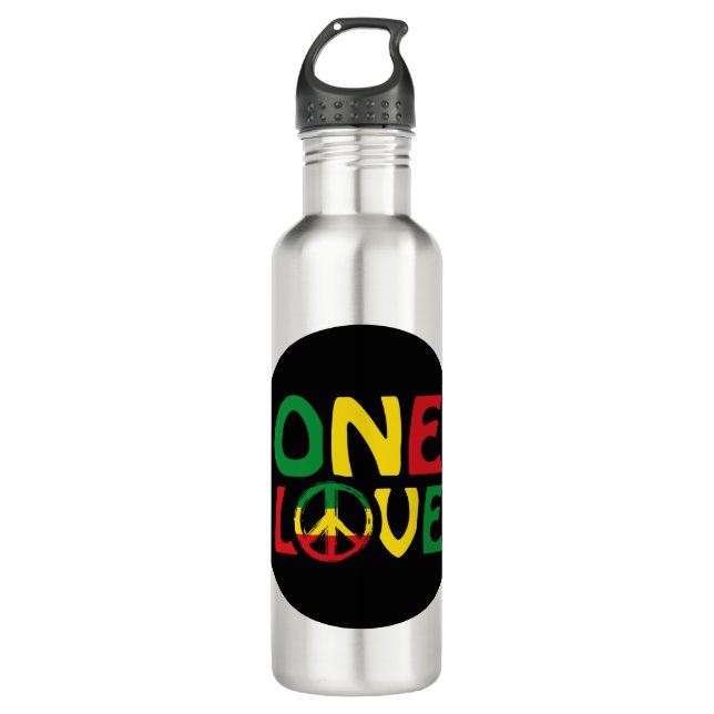 Botella De Agua Un amor, diseño de reggae (Anverso)