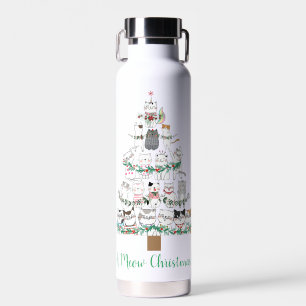 Botella De Agua Un árbol de gato divertido para los Navidades bajo