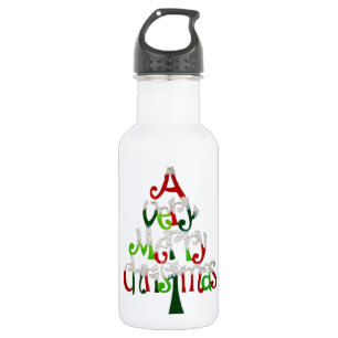 Botella De Agua Un Árbol De Navidad Muy Feliz