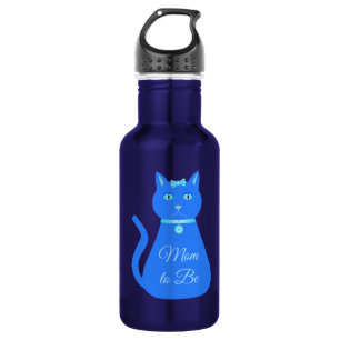 Botella De Agua Un bebé azul lindo, Personalizado de gato, mamá se