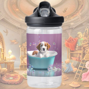 Botella De Agua Un cachorro lindo en una bañera con jabón