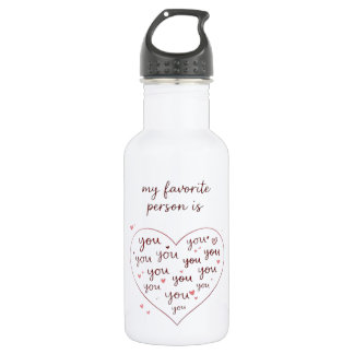 Botella De Agua Un Corazón Lleno de Tu Amor, Repetido Cada Latido