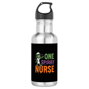 Botella De Agua Un diseño de Halloween de una enfermera espeluznan